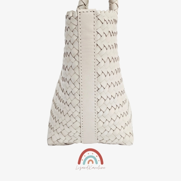 New! Madewell Handwoven Mini Tote Woven Leather Bag in Alabaster - Picture 7 of 16